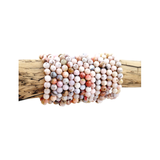Bracelet opale rose dessin perles A