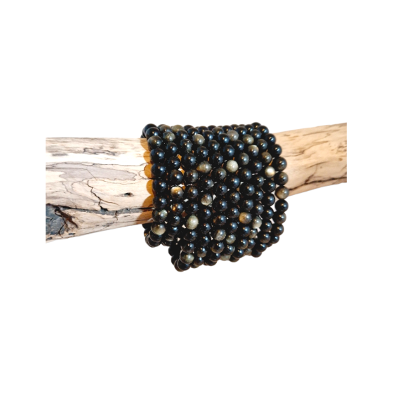 Bracelet obsidienne dorée...