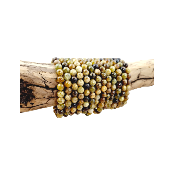 Bracelet grenat vert perles AA