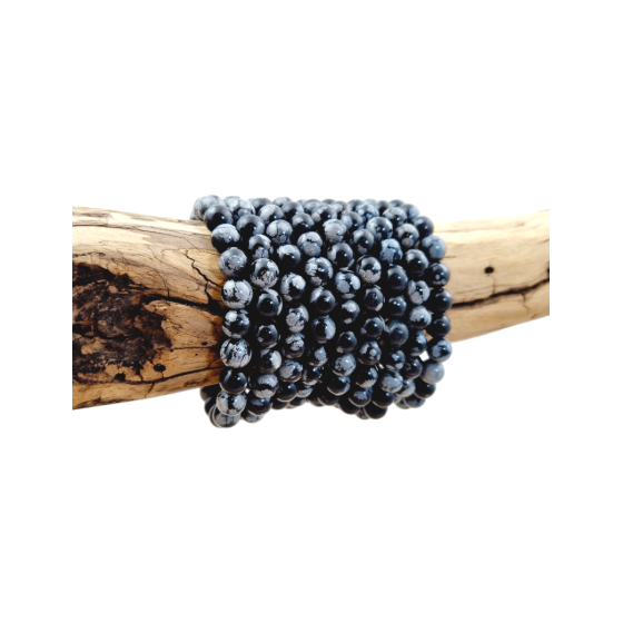 Bracelet obsidienne flocon...