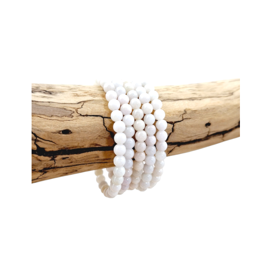 Bracelet jade blanc perles A