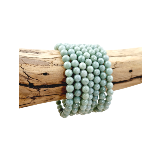 Bracelet jade foncé perles AAA