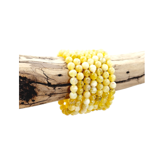 Bracelet opale jaune perles AA