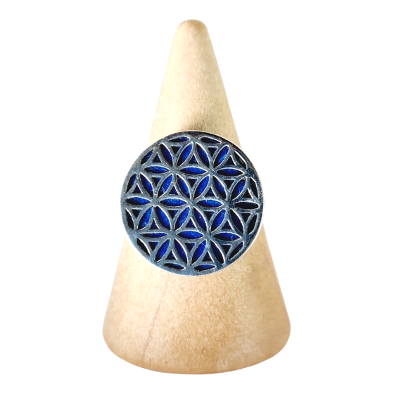 Bague fleur de vie Lapis...