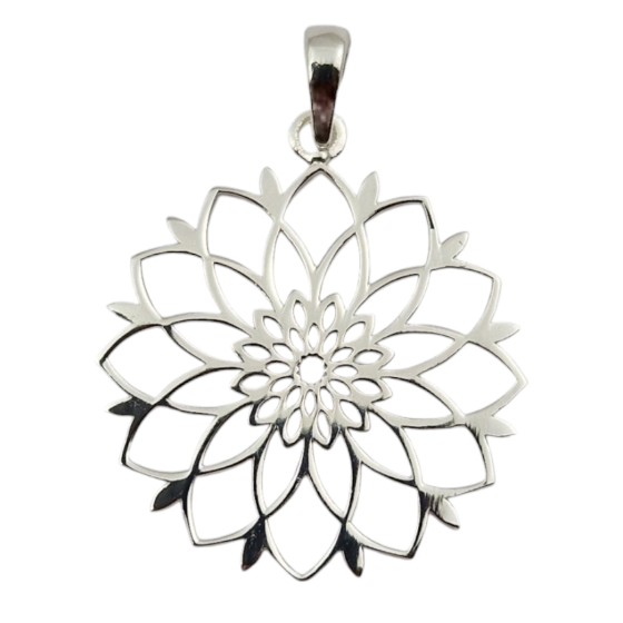 Pendentif fleur sculpté...