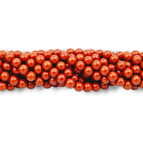 Fil jaspe rouge perles A