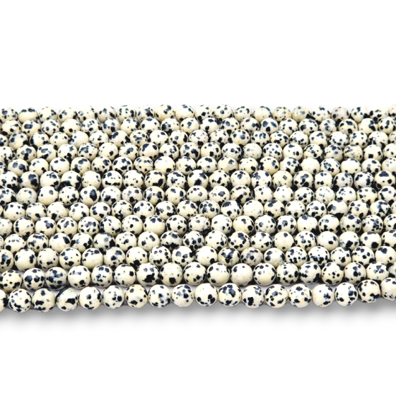 Fil jaspe dalmatien perles A