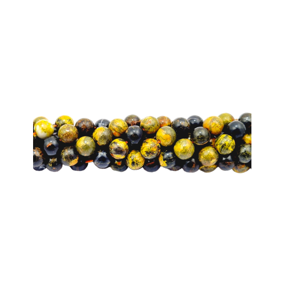 Fil jaspe bumblebee perles AA