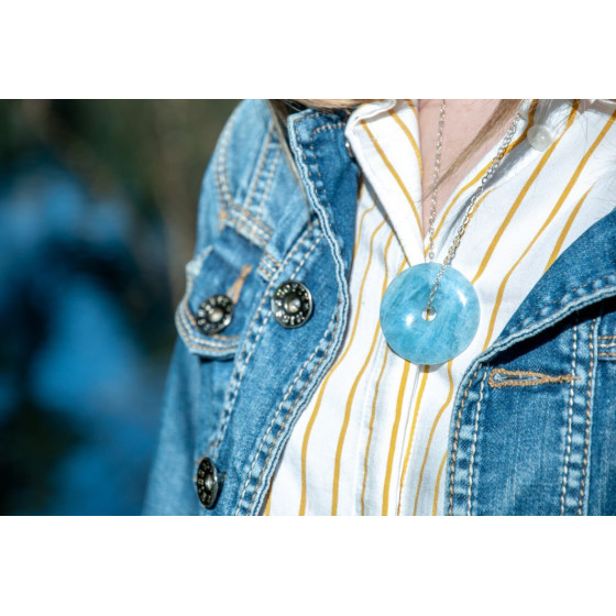 Pendentif Donut Aigue Marine