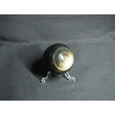 Sphère dorée 5 cm en obsidienne
