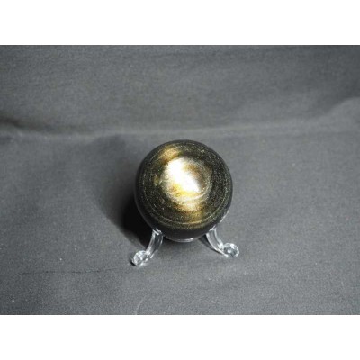 Sphère dorée 5 cm en obsidienne