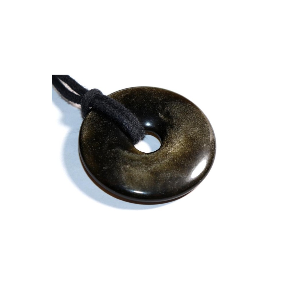 Donuts 3 cm dorée obsidienne