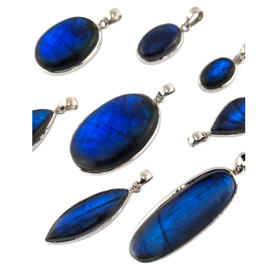 Pendentif labradorite bleu...