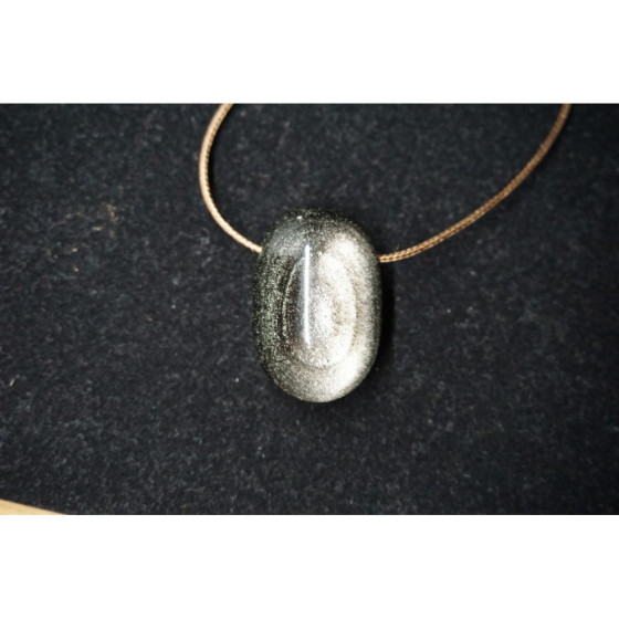 Pendentif percé obsidienne...