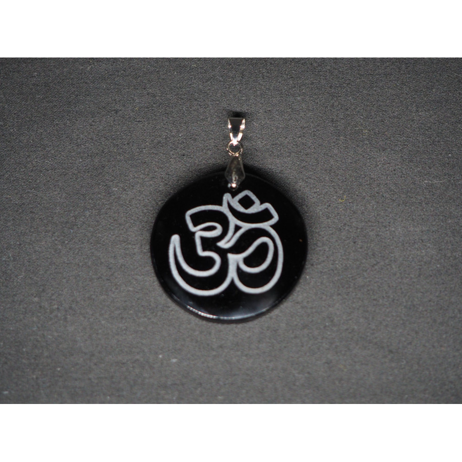 Pendentif Om Obsidienne Noire Pendentif Om Obsidienne Noire