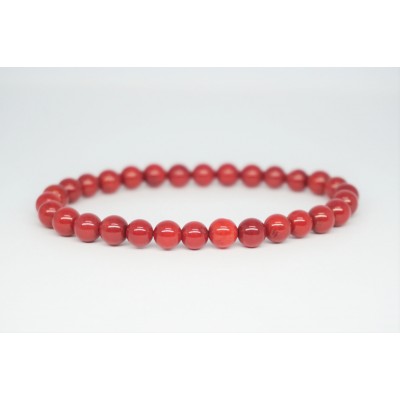 Bracelet Corail rouge - mexico obsidienne