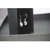 Pierre de lune - labradorite blanche Boucles d'oreilles - mexico Obsidienne