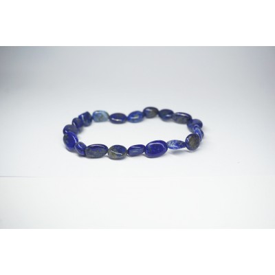 Bracelet Lapis lazuli petit galet - Mexico obsidienne