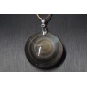 Pendentif oeil céleste bélière - mexico obsidienne,  PO2-O10