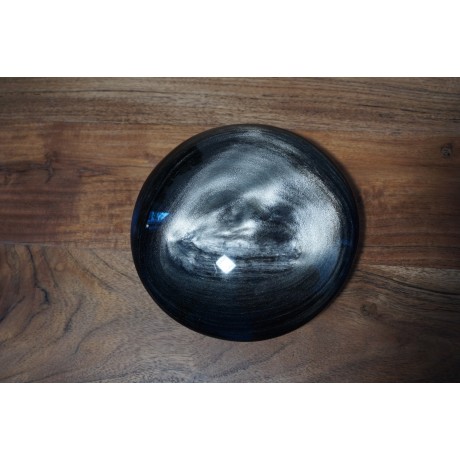 Galet obsidienne argentée 17 cm diamètre