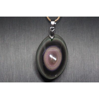 Pendentif oeil céleste bélière - mexico obsidienne