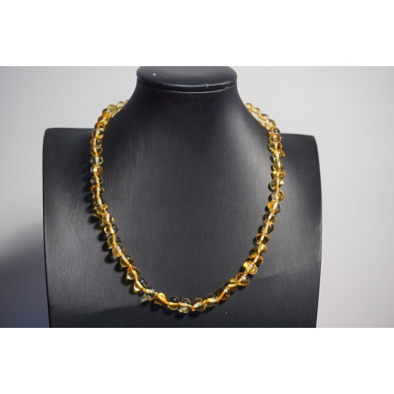 Collier adulte Ambre Miel Cognac