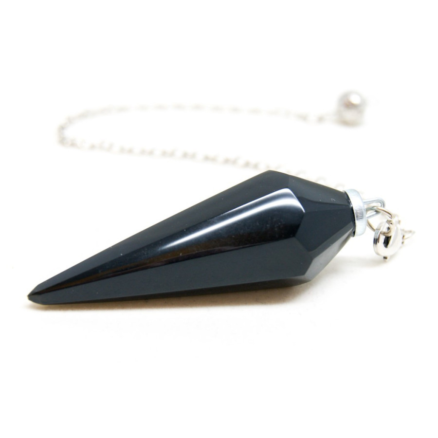 Pendule facette obsidienne noire