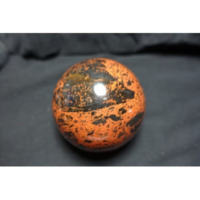 9 cm Sphère obsidienne acajou