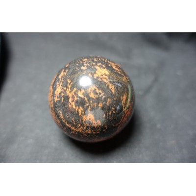 6.6 cm Sphère obsidienne acajou
