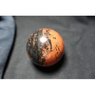 6.6 cm Sphère obsidienne acajou