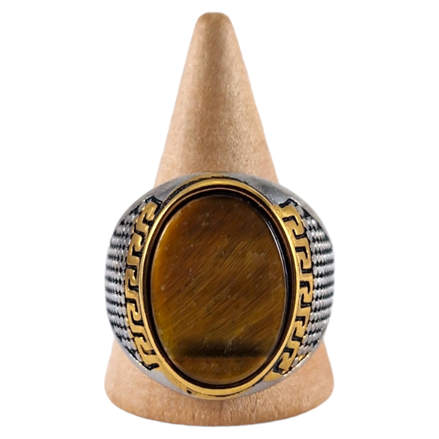 Bague chevalière acier Œil de Tigre 4 Bague chevalière acier Œil de Tigre 4