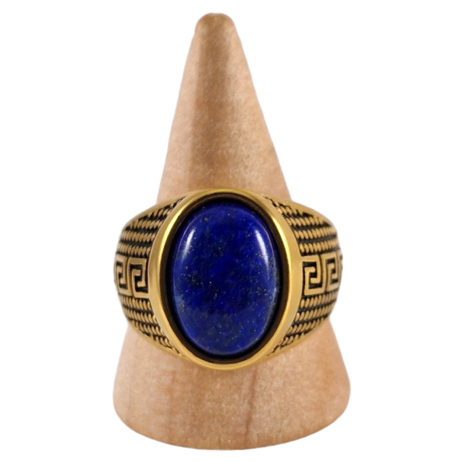 Bague chevalière acier Lapis Lazuli 7 Bague chevalière acier Lapis Lazuli 7