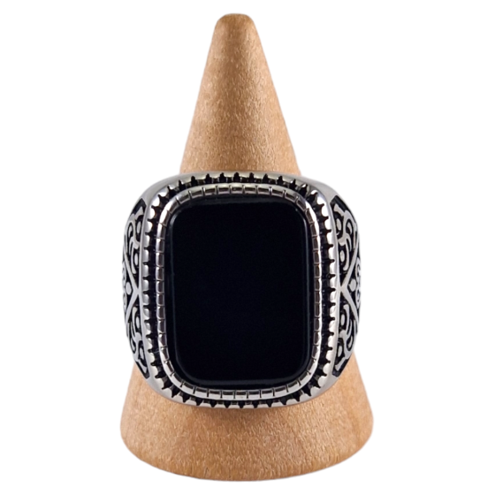 Bague chevalière acier...