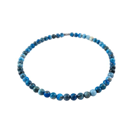 Collier Apatite bleue perles A