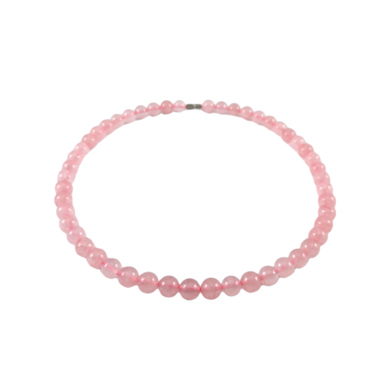 Collier Quartz rose perles A