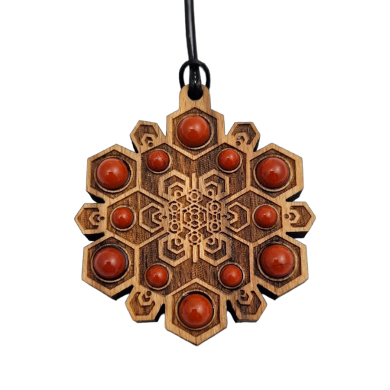 Pendentif bois style Namkha...