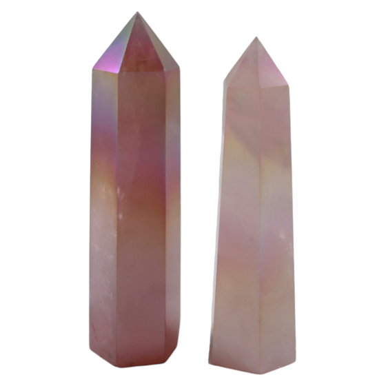 Prisme quartz rose aura