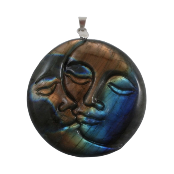 Pendentif lune labradorite AA