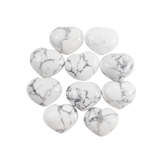 Lot coeur 2.5 cm Howlite