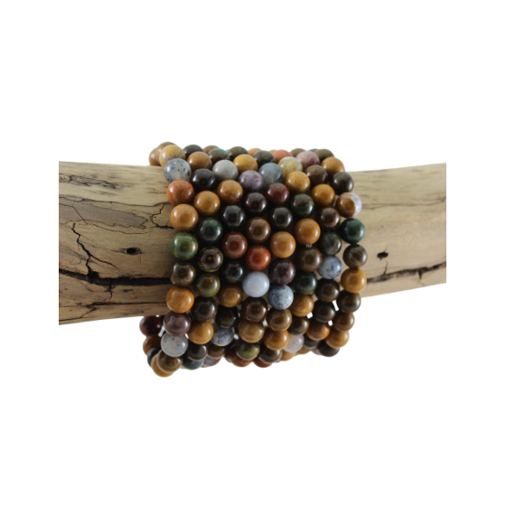 Bracelet jaspe océan perles A
