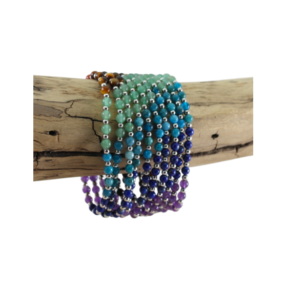 Bracelet 7 chakras et métal...