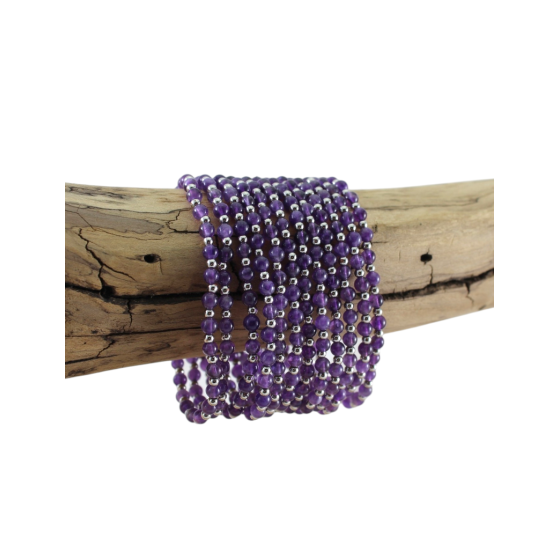 Bracelet Améthyste et métal...