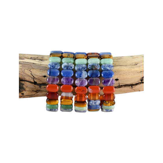 Bracelet 7 chakras plat