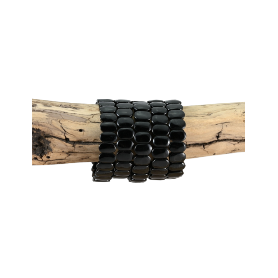 Bracelet tourmaline noire plat
