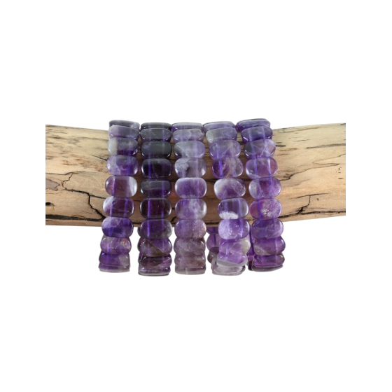 Bracelet améthyste plat
