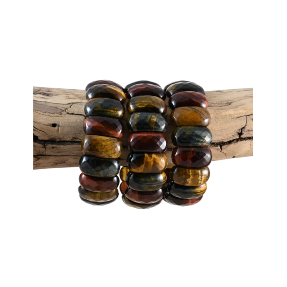Bracelet 3 oeils bombé facetté