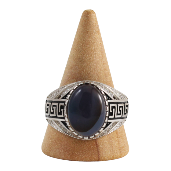 Bague argent homme 10 agate