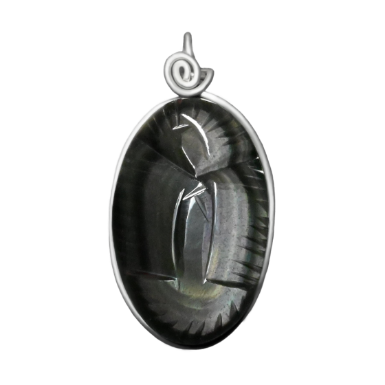 Pendentif vierge obsidienne...