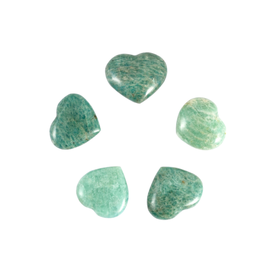 Lot 5 Coeur 4 cm amazonite A
