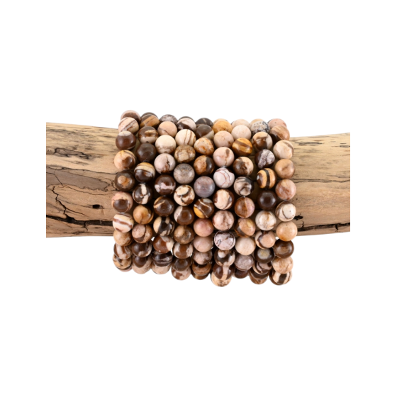 Bracelet jaspe zèbre brun...